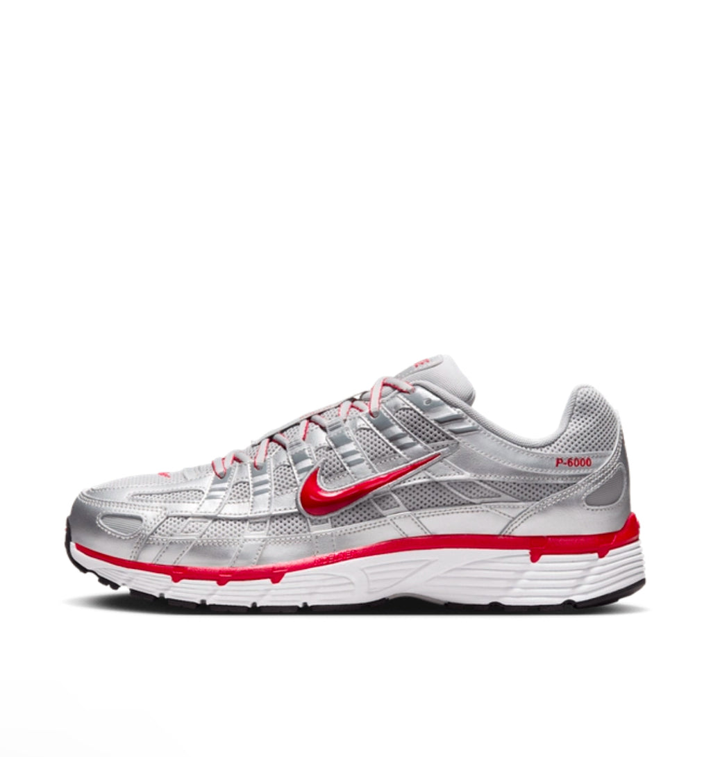 Nike P-6000 Metallic Silver Gym Red