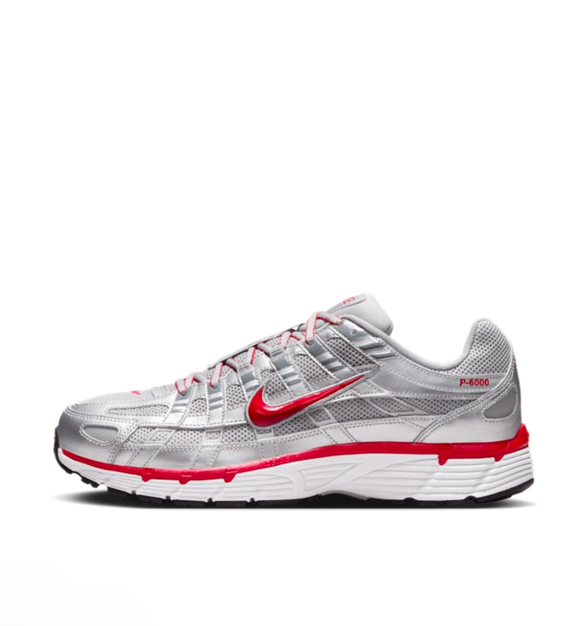 Nike P-6000 Metallic Silver Gym Red