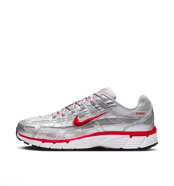 Nike P-6000 Metallic Silver Gym Red