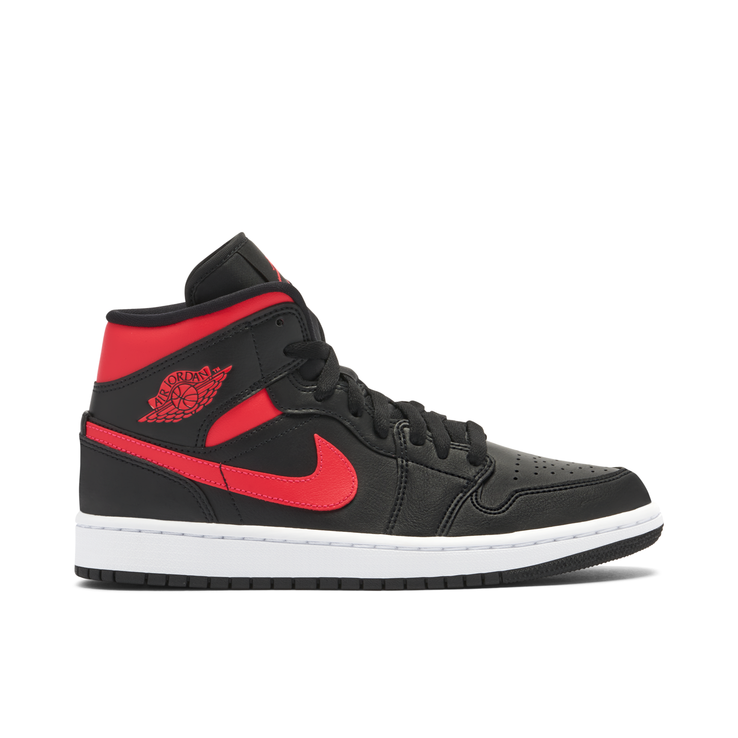 W Air Jordan 1 Mid Black Siren Red