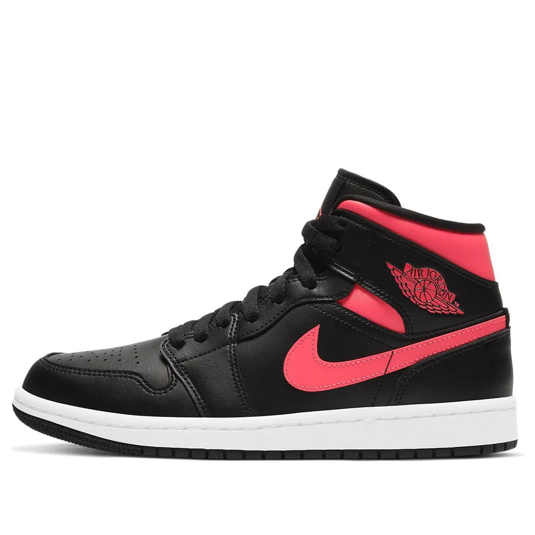 W Air Jordan 1 Mid Black Siren Red